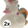 Merkloos 2x Eenhoorn Badeendje Voor Kinderen 7cm