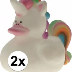 Merkloos 2x Eenhoorn Badeendje Voor Kinderen 7cm