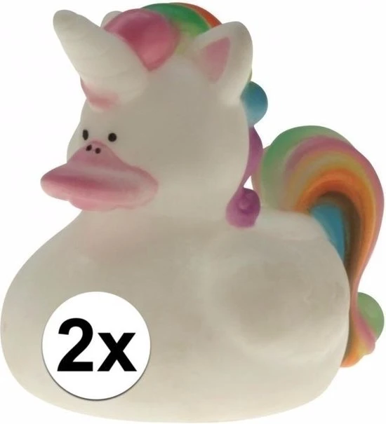 Merkloos 2x Eenhoorn Badeendje Voor Kinderen 7cm 1 Merkloos 2x Eenhoorn Badeendje Voor Kinderen 7cm