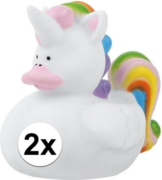 Merkloos 2x Eenhoorn Badeendje Voor Kinderen 7cm 2 Merkloos 2x Eenhoorn Badeendje Voor Kinderen 7cm - Afbeelding 2