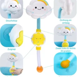 Happyshopper Sproeier Badspeelgoed Regenboog Wolkje - Badspeeltjes - Water Speelgoed - Jongen - Meisje -Aanbiedingen badspeelgoed Winkel 550x615