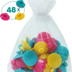 SES Tiny Talents - Badspeelgoed - Zuignap Dot Art - 47 Gekleurde Zuignappen -Aanbiedingen badspeelgoed Winkel 550x633 2