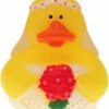 Merkloos Bruid Badeendje 5 Cm - Bruiloft Thema Feestartikelen - Speelgoed Badeendjes