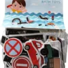 Baby Flow Badspeelgoed – Voertuigen – Verkeer - Auto – Brandweer – Taxi – Bus - Foam – 23 Stuks - 2 In 1 - Educatief Speelgoed - Inclusief Opbergnet Speelgoed Tas - Ver-jaadagscadeau Jongen – Meisje - 2 Jaar – 3 Jaar – 4 Jaar