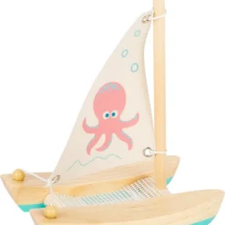 Small Foot Company Small Foot Catamaran Octopus Junior 19 Cm Hout/textiel Naturel -Aanbiedingen badspeelgoed Winkel 550x679 1