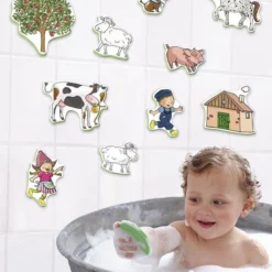 Bambolino Toys - Fien En Teun Foam Badfiguren - Educatief Badspeelgoed - Opbergnetje - Schoencadeautje Sinterklaas -Aanbiedingen badspeelgoed Winkel 550x687