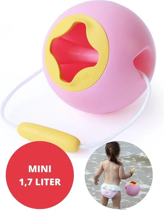 Quut Mini Ballo Banana Pink Strand Emmer - Bad Strand Speelgoed Meisje - Cadeau 1 Jaar | 2 Jaar | 3 Jaar | 4 Jaar | 5 Jaar - Geel Roze - 1,70 Liter 2 Quut Mini Ballo Banana Pink Strand Emmer - Bad Strand Speelgoed Meisje - Cadeau 1 Jaar | 2 Jaar | 3 Jaar | 4 Jaar | 5 Jaar - Geel Roze - 1,70 Liter - Afbeelding 2