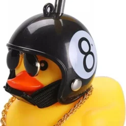 Merkloos Auto Eendje Decoratie - Bad Eend - Auto En Fiets Decoratie - Met Kleefstrip, 8 Helm , Propellor, Zonnebril En Gouden Ketting